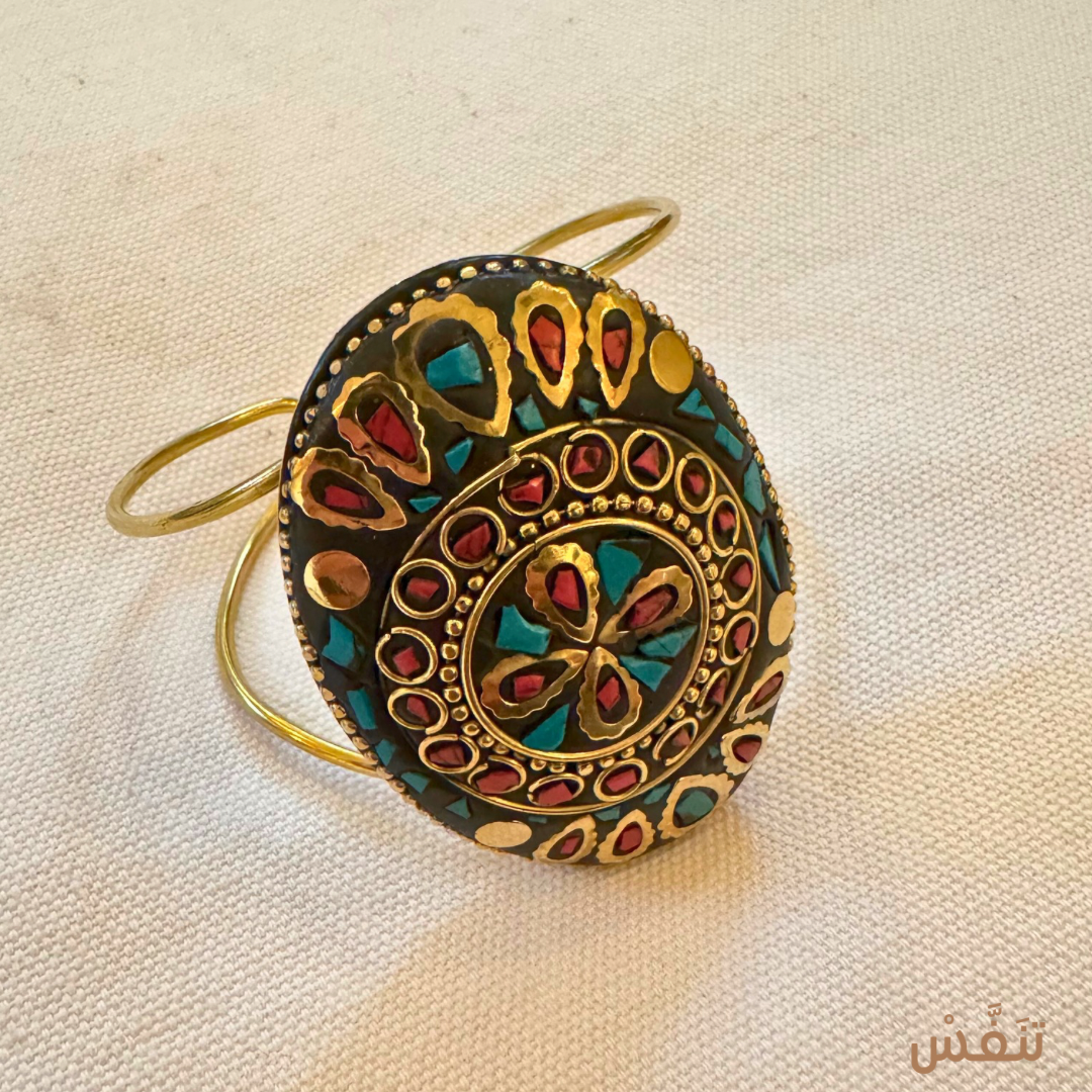 Gold plated stone studded Bangle