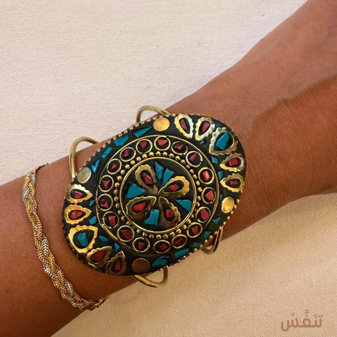 Gold plated stone studded Bangle