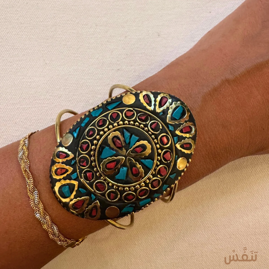Gold plated stone studded Bangle