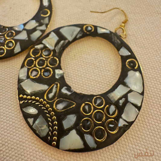 Coral Stone Gold Plated Napali Earrings
